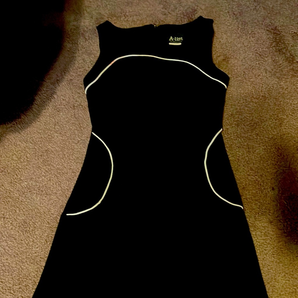 Black and white mini dress